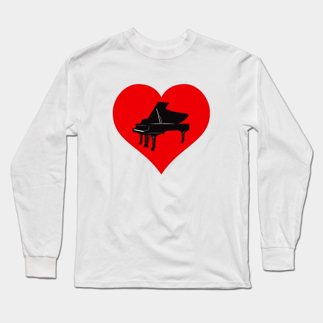 Love Piano Long Sleeve T-Shirt by Woah_Jonny